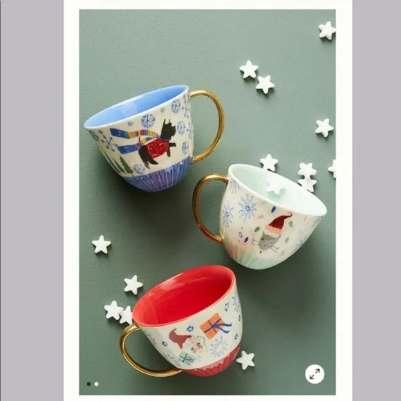 Anthropologie-Holiday Spirit Christmas Mug Scottie Dog - Picture 3 of 4